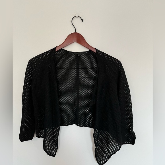RW&CO Black Open Knit Cardigan SIZE medium - Picture 2 of 4
